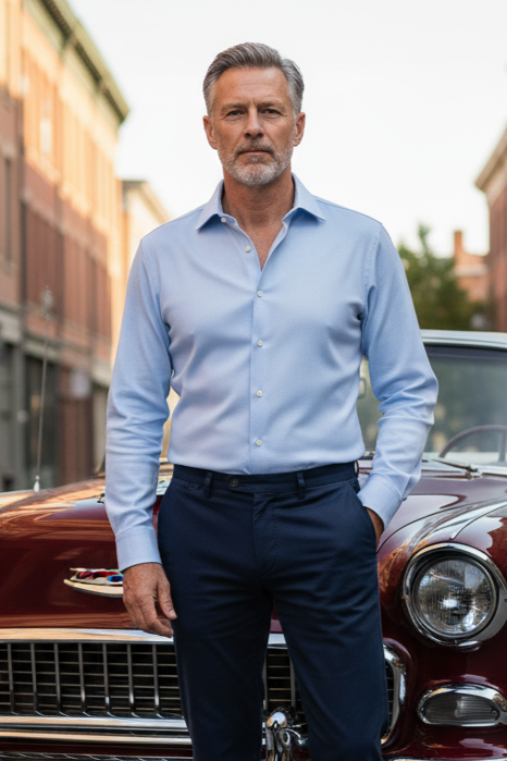 Light Oxford Self Texture Shirt