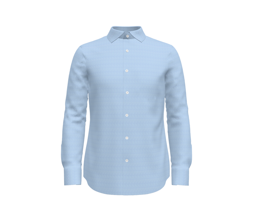 Sky Blue Micro Herringbone Shirt
