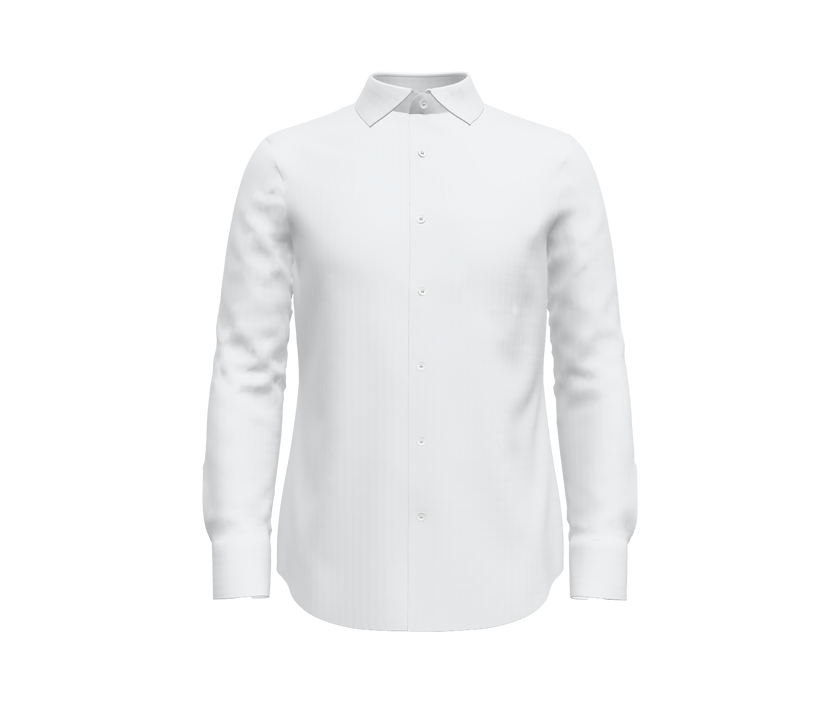 White Self Stripe Shirt