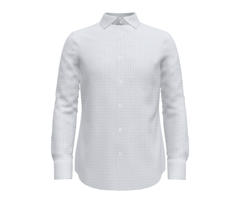 White with Blue Check Shirt