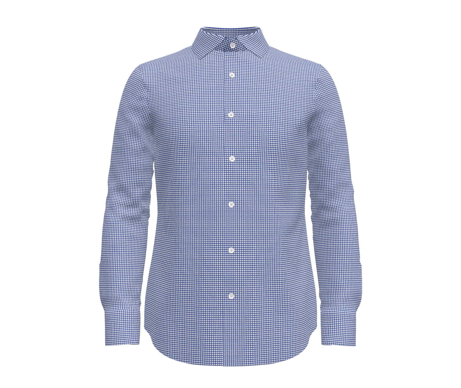 Navy and White Check Shirt