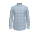 Blue Brown and White Plaid Shirt