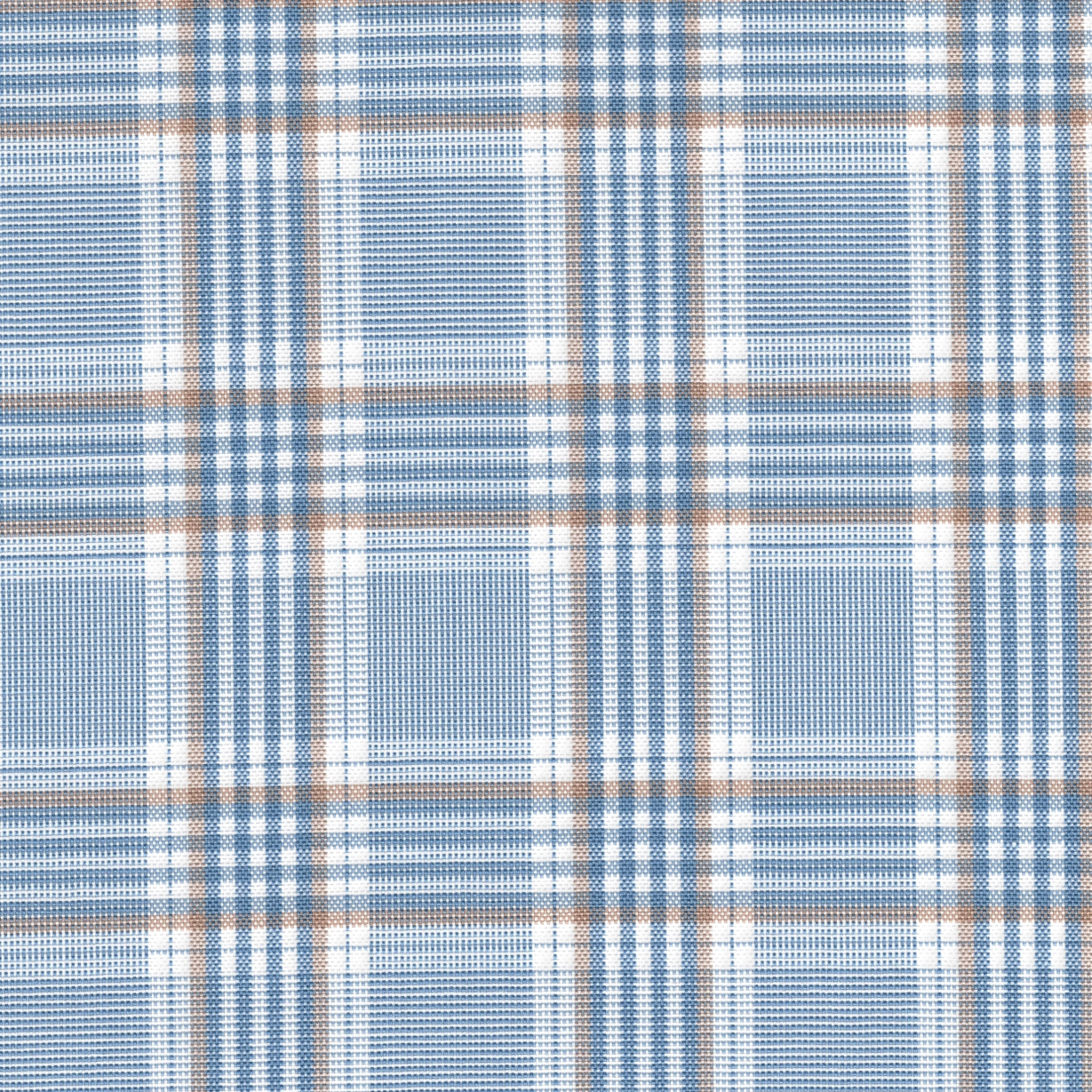 Blue Brown and White Plaid Shirt