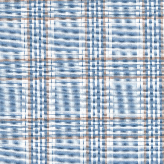 Blue Brown and White Plaid Shirt