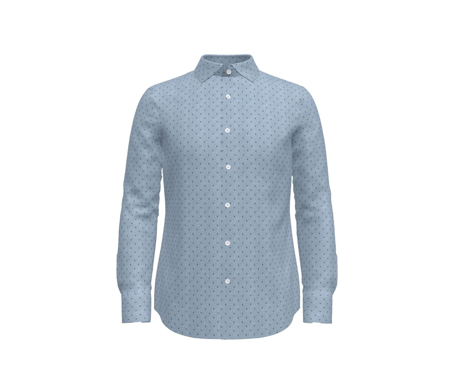 Light Blue with Navy Small Dot Pattern Shirt