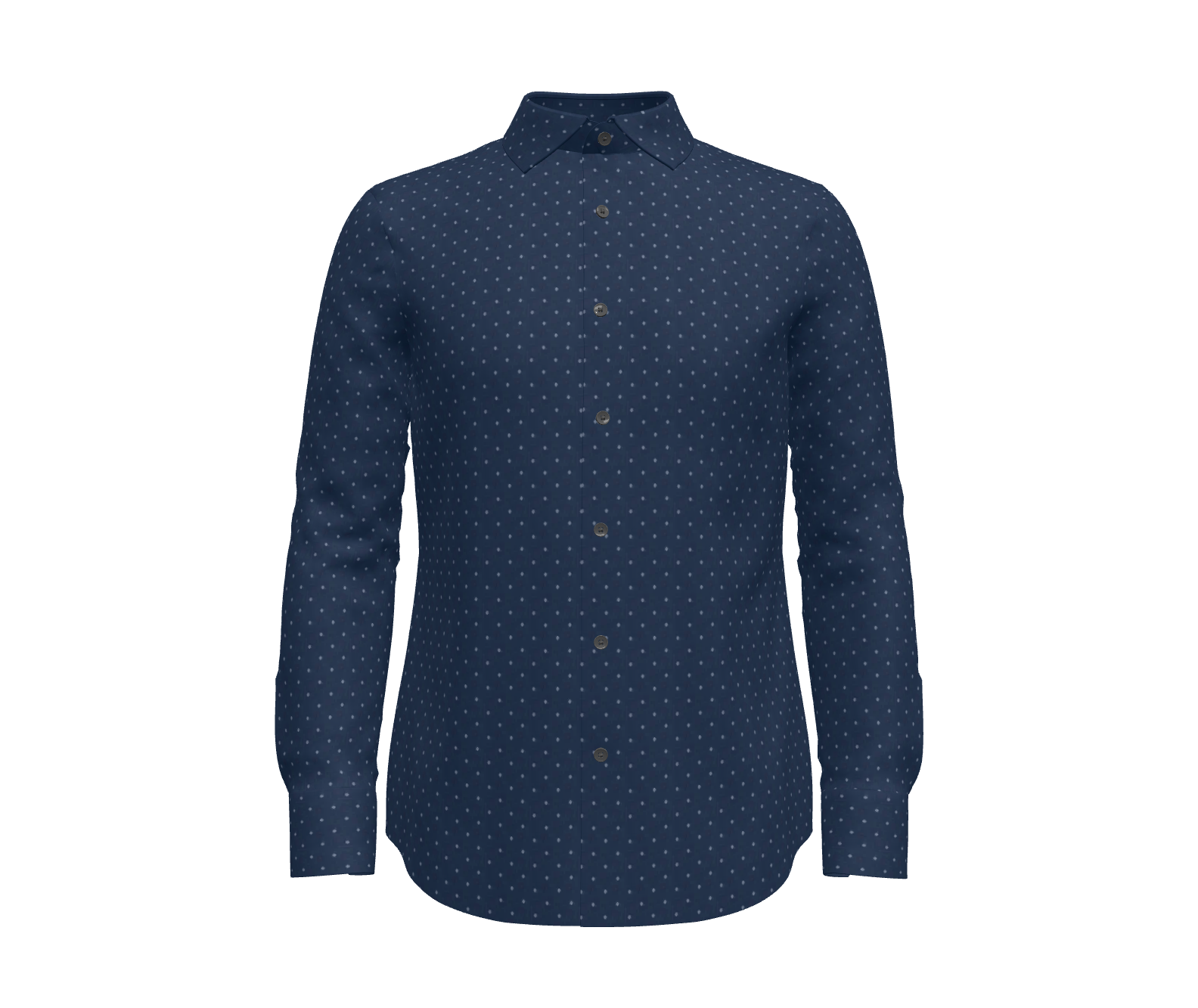 Navy with White Small Dot Pattern Shirt