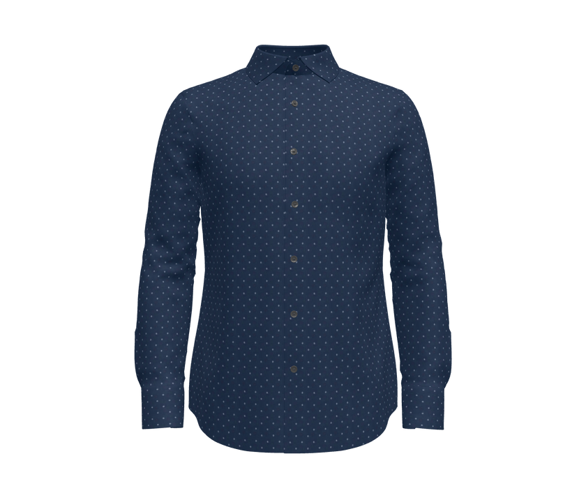 Navy with White Small Dot Pattern Shirt