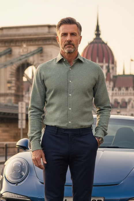 Grey Solid Flannel Look Shirt