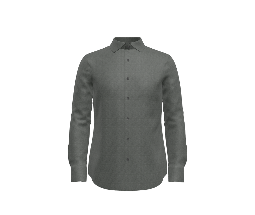 Dark Grey Solid Flannel Look Shirt