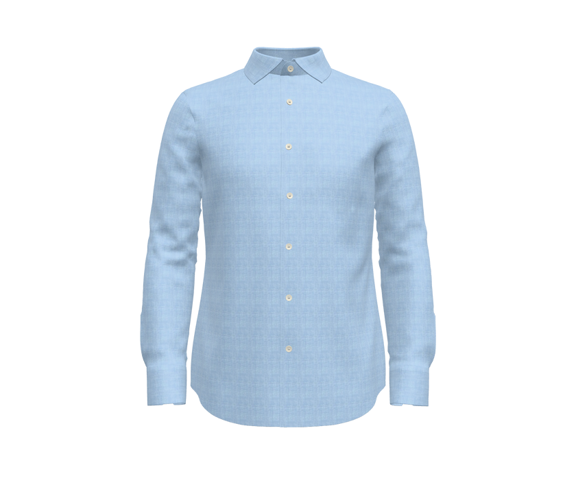 Light Blue Solid Flannel Look Shirt