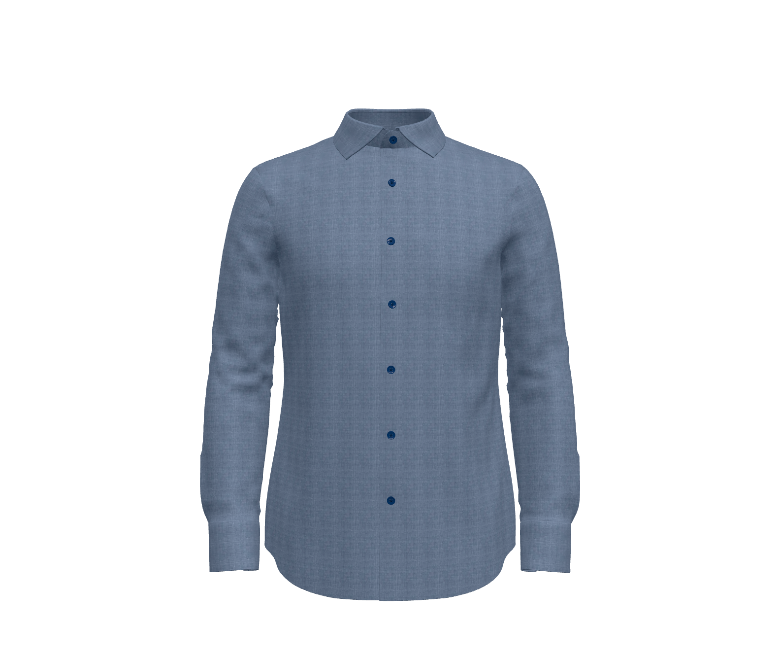 Denim Blue Solid Flannel Look Shirt