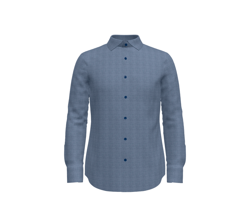 Denim Blue Solid Flannel Look Shirt