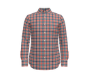 Blue, Orange and Grey Plaid Shirt