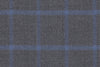 JT-2195006/G1-22971 Grey With Light Blue Windowpane Suit Fabric