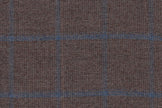 JT-2195007/G1-22972 Brown With Blue Windowpane Vest Fabric