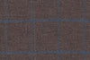 JT-2195007/G1-22972 Brown With Blue Windowpane Vest Fabric