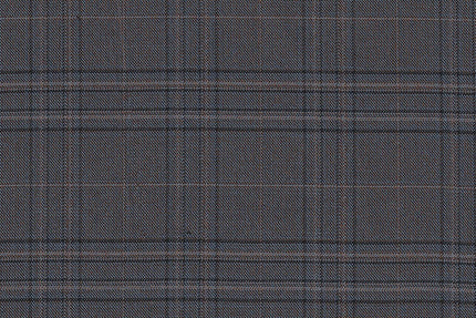 JT-2195010/G1-22975 Grey With Blue & Brown Check Suit Fabric