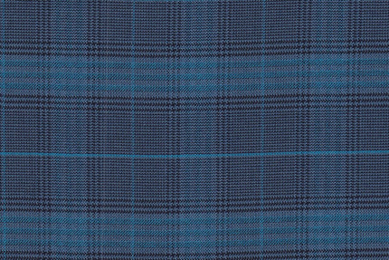 JT-2195012/G1-22977 Blue With Teal Blue Check Jacket Fabric