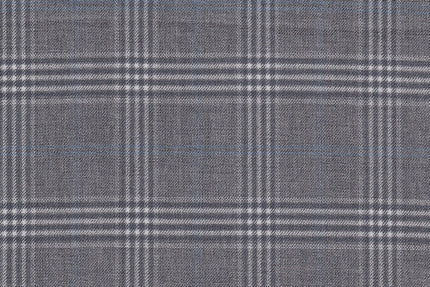 JT-2195014/G1-22979 Silver With Blue Check Jacket Fabric