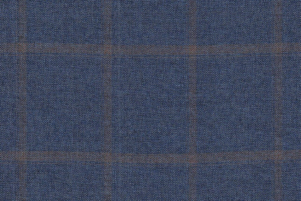 JT-2195016/G1-22981 Denim Blue With Brown Windowpane Jacket Fabric