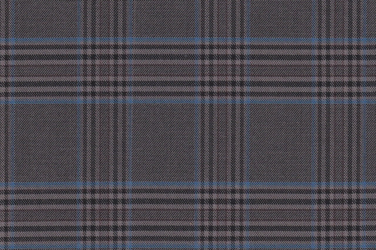 JT-2195028/G1-22993 Grey With Brown & Blue Check Suit Fabric