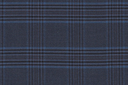 JT-2195029/G1-22994 Medium Blue With Charcoal & Maroon Check Suit Fabric