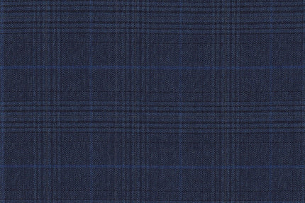 JT-2195030/G1-22995 Blue With Brown & Navy Check Suit Fabric
