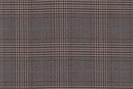 JT-2195031/G1-22996 Tan Brown With Peach & Light Blue Check Jacket Fabric