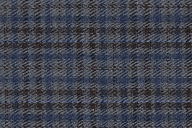 JT-2195037/G1-23002 Grey , Brown & Blue Check Suit Fabric