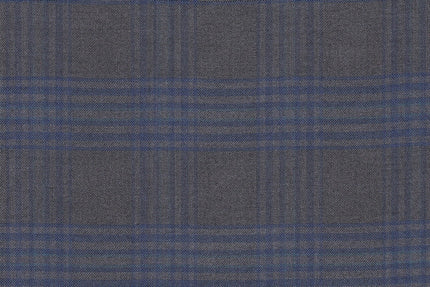 JT-2195039/G1-23004 Light Grey With Blue Check Suit Fabric