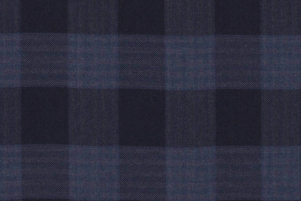 JT-2195040/G1-23005 Navy With Blue Check Vest Fabric