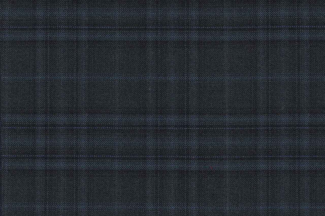 JT-2195042/G1-23007 Dark Teal With Navy & Teal Blue Check Pants Fabric