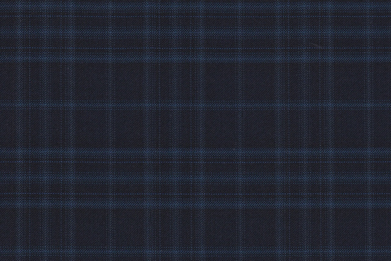 JT-2195044/G1-23009 Midnight Blue With Teal Blue Check Jacket Fabric