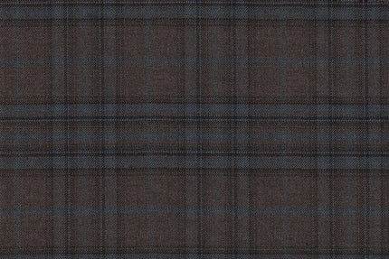 JT-2195047/G1-23012 Dark Brown With Teal Check Suit Fabric