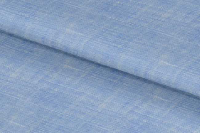 LH2101-17/W6-36652 Medium Light Blue Solid Linen Shirting Fabric