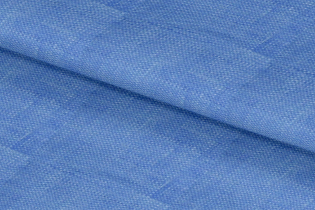 LH2101-21/W6-36656 Medium Denim Blue Solid Linen Shirting Fabric