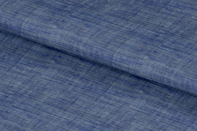 LH2101-9/W6-36644 Denim Blue Solid Linen Shirting Fabric