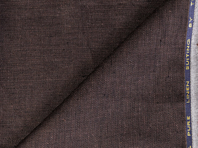 LTL 05/T3-23169 Dark Brown Linen Pants Fabric