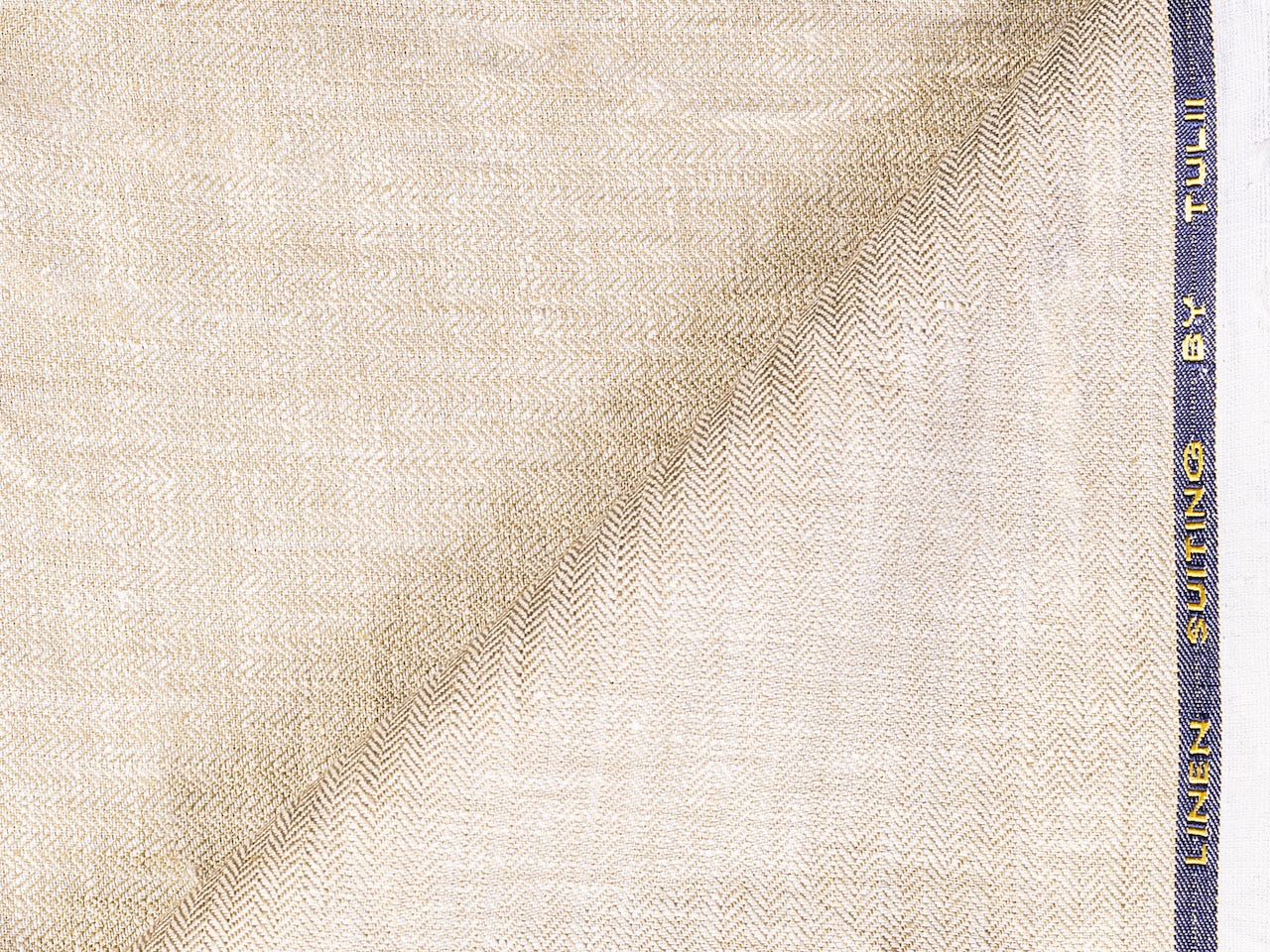 LTL 25/T3-23189 Tan Herringbone Linen  Pants Fabric