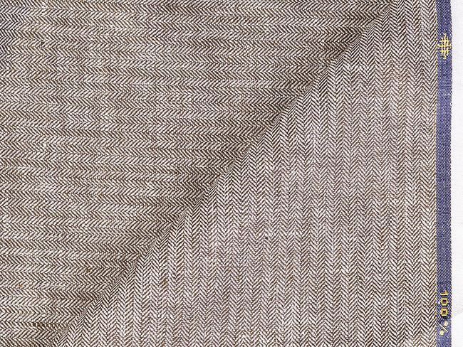 LTL 26/T3-23190 Taupe Herringbone Linen Pants Fabric