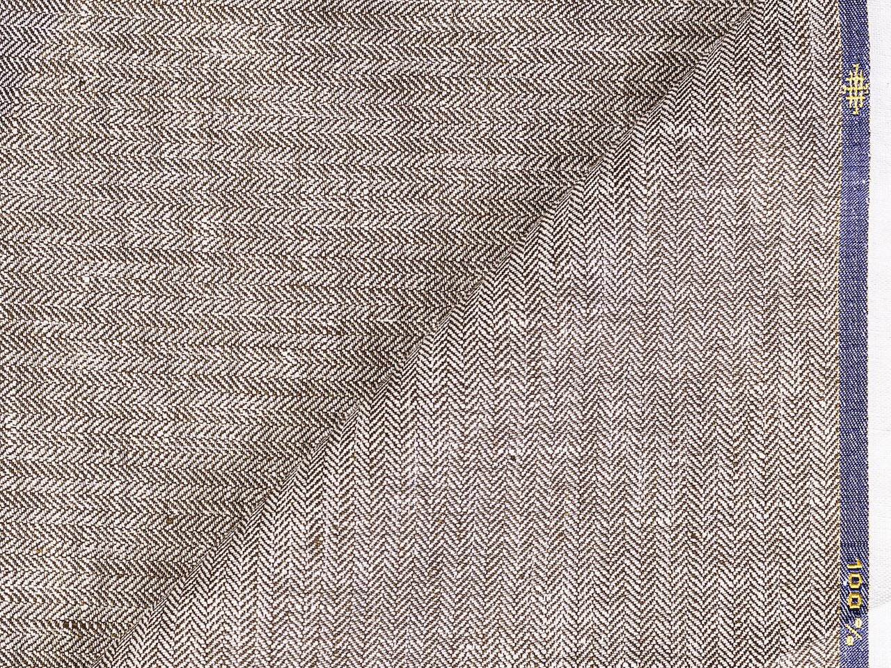 LTL 26/T3-23190 Taupe Herringbone Linen Suit Fabric