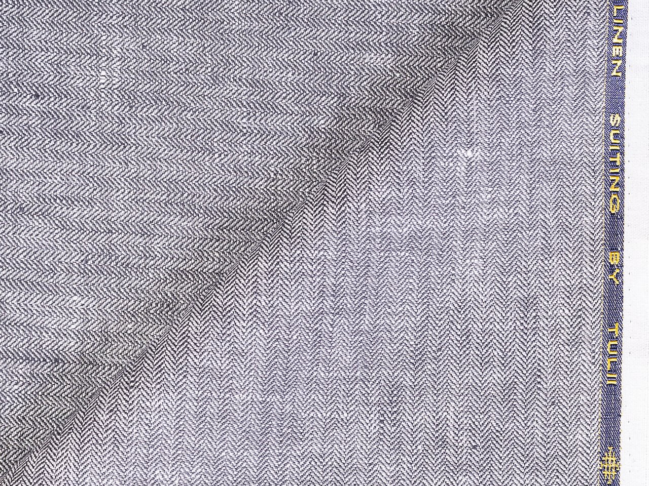 LTL 28/T3-23192 Grey Herringbone Linen Suit Fabric