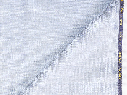 LTL 29/T3-23193 Powder Blue Herringbone Linen Suit Fabric