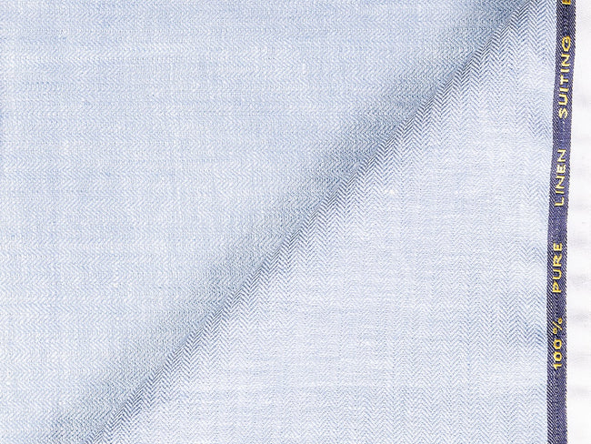 LTL 29/T3-23193 Powder Blue Herringbone Linen Suit Fabric