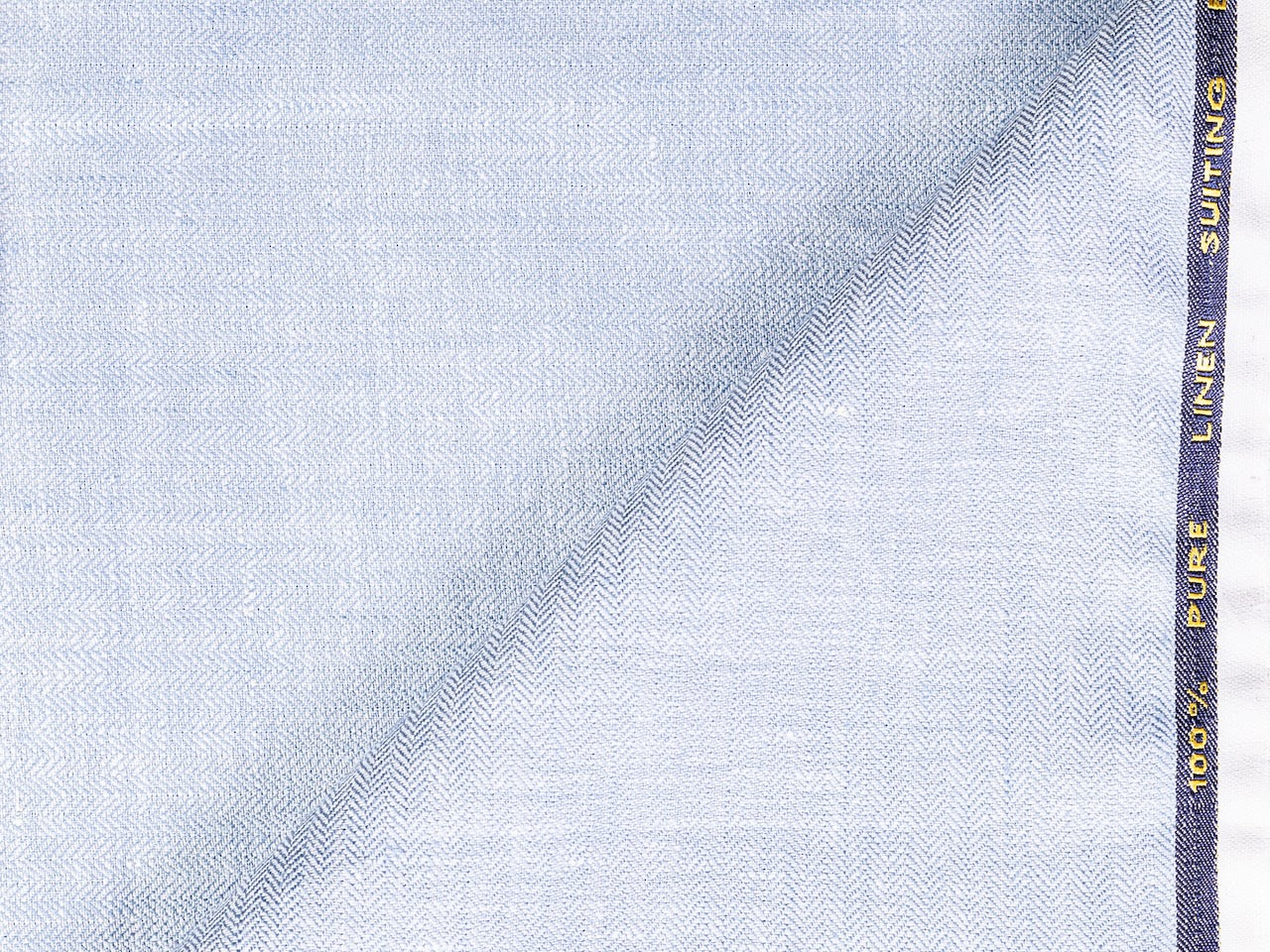 LTL 29/T3-23193 Powder Blue Herringbone Linen Pants Fabric