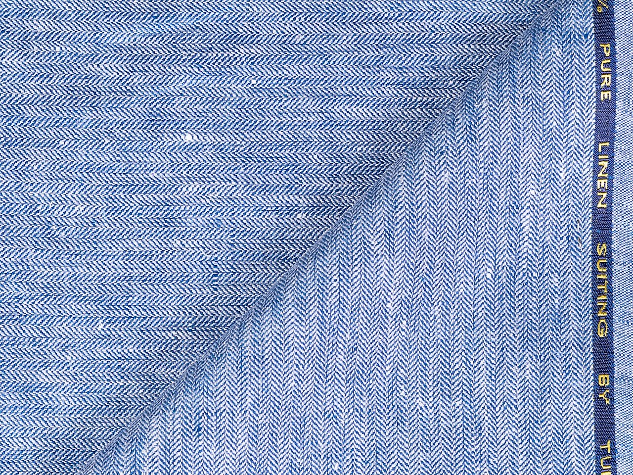 LTL 30/T3-23194 Blue Herringbone Linen Vest Fabric
