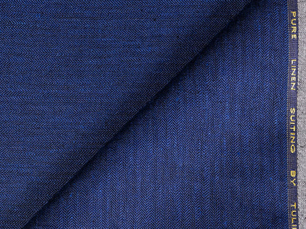 LTL 31/T3-23195 Navy Herringbone Linen Suit Fabric