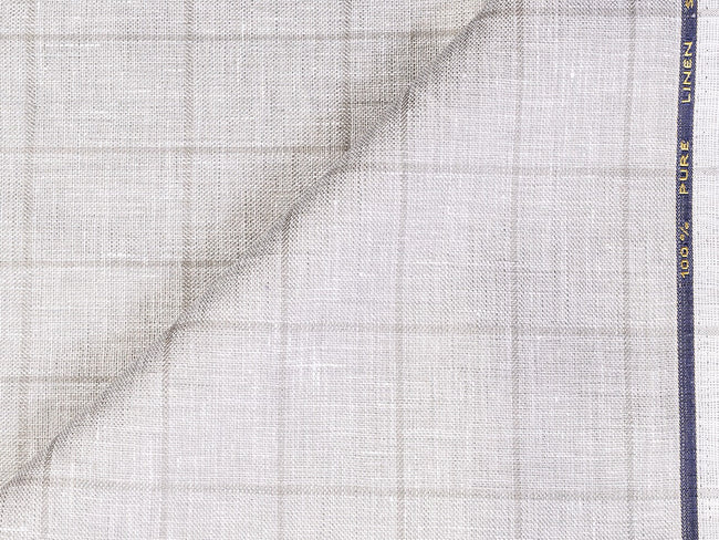 LTL 32/T3-23139 Silver Grey Check Linen Pants Fabric