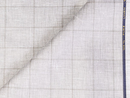 LTL 32/T3-23139 Silver Grey Check Linen Suit Fabric