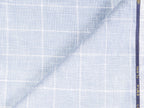 LTL 34/T3-23141 Baby Blue Check Linen Suit Fabric